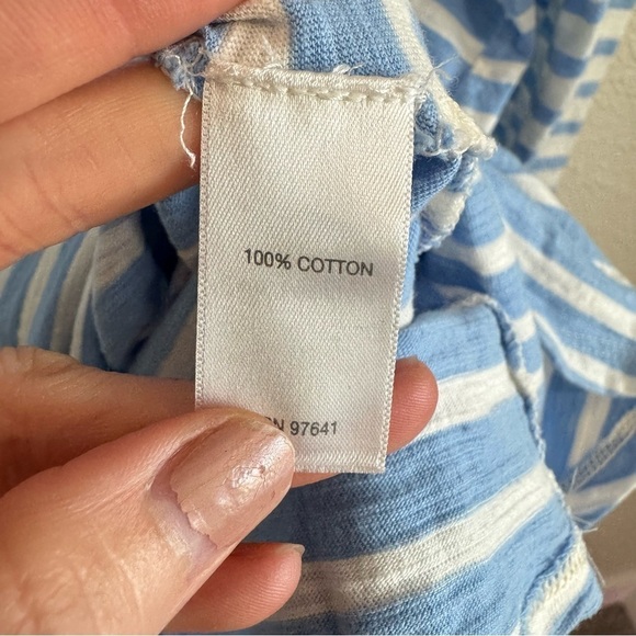 J. Jill Women's XL Striped Long Sleeve Tunic Blue Boho Button Back Coastal - Picture 4 of 7